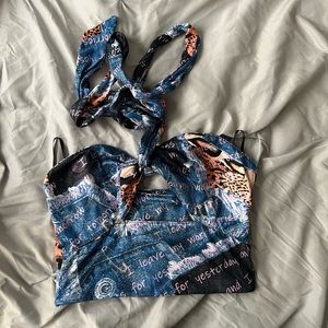Shein Graphic Halter